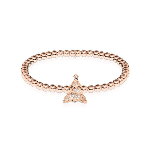 À feuilles persistantes | Or rose 18 carats | Arbre de vacances en cristal